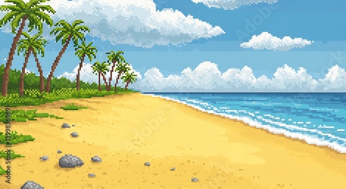 Pixel Paradise Coast AI Generated