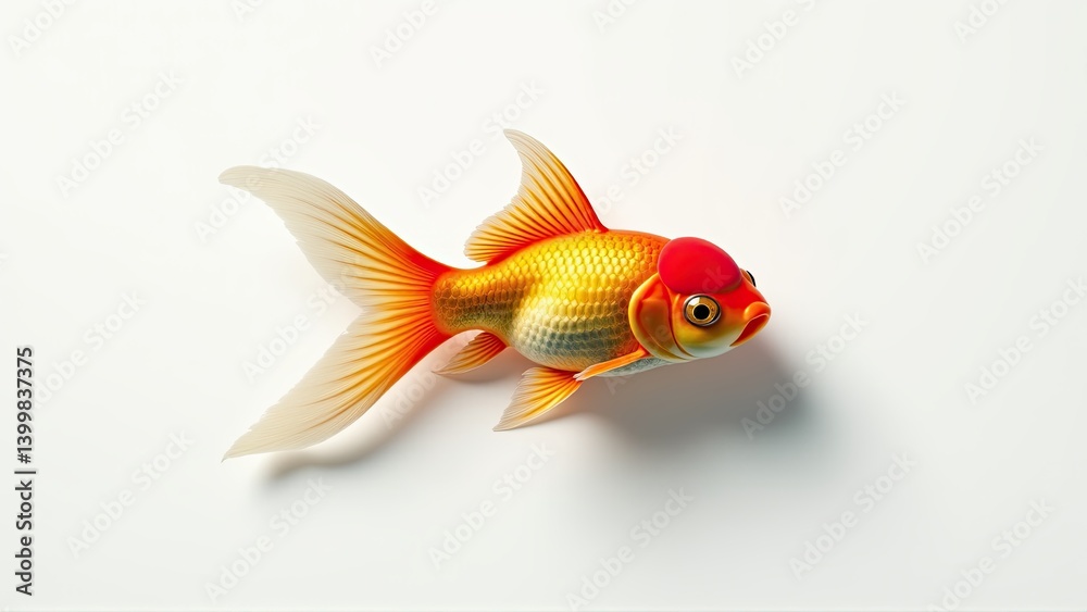 Fototapeta premium Golden Grace: A Goldfish in Swim Poise