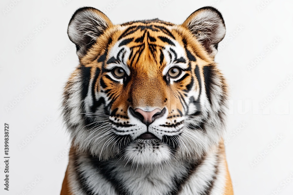 Obraz premium tiger. small smiling, smile. on isolated white background close-up. playful mood