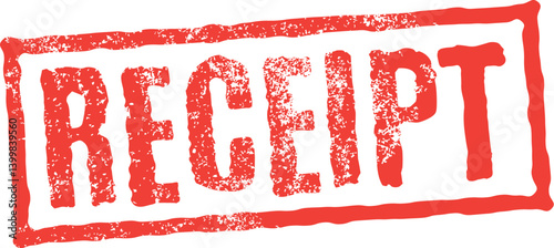 Receipt. Vector Grunge Rubber Stamp.