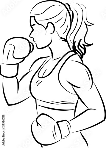 Line art ,Icon logo, Exercise & Wellness, graphic design ,stroke, drawing, strong woman