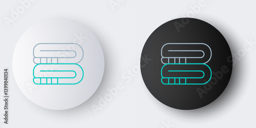 Line Towel stack icon isolated on grey background. Colorful outline concept. Vector
