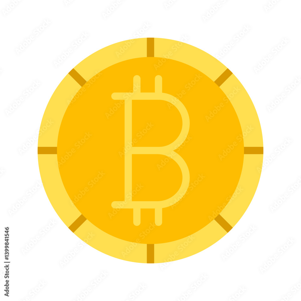Bitcoin icon vector image. Suitable for mobile apps, web apps and print media. Bitcoin icon vector image. Suitable for mobile apps, web apps and print media.