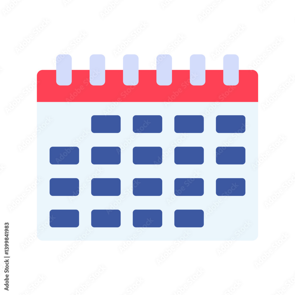 Calendar icon vector image. Suitable for mobile apps, web apps and print media. Calendar icon vector image. Suitable for mobile apps, web apps and print media.