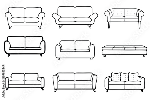 sofa line art contemporary style for home spaces