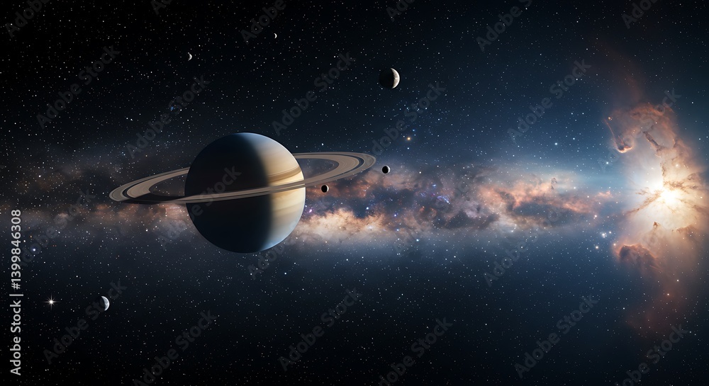 Naklejka premium Cosmic Tapestry AI Generated