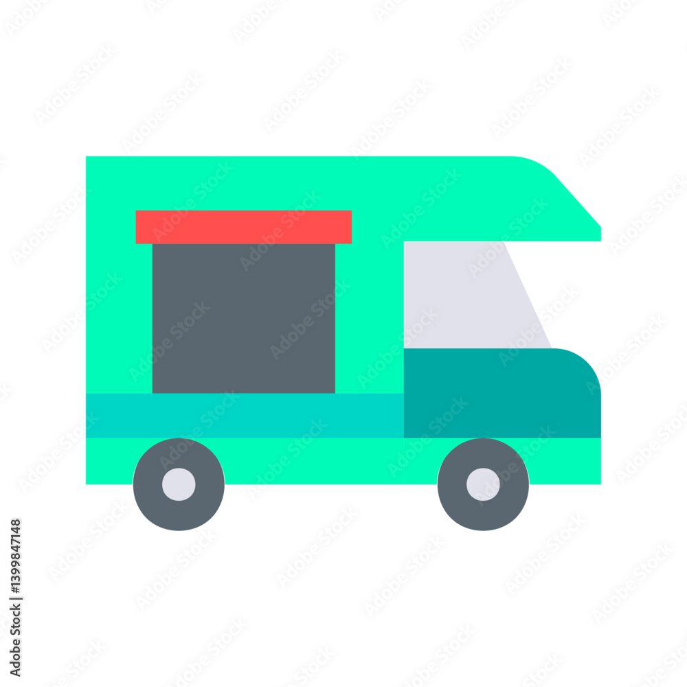 Fototapeta premium Food Truck icon vector image. Suitable for mobile apps, web apps and print media.