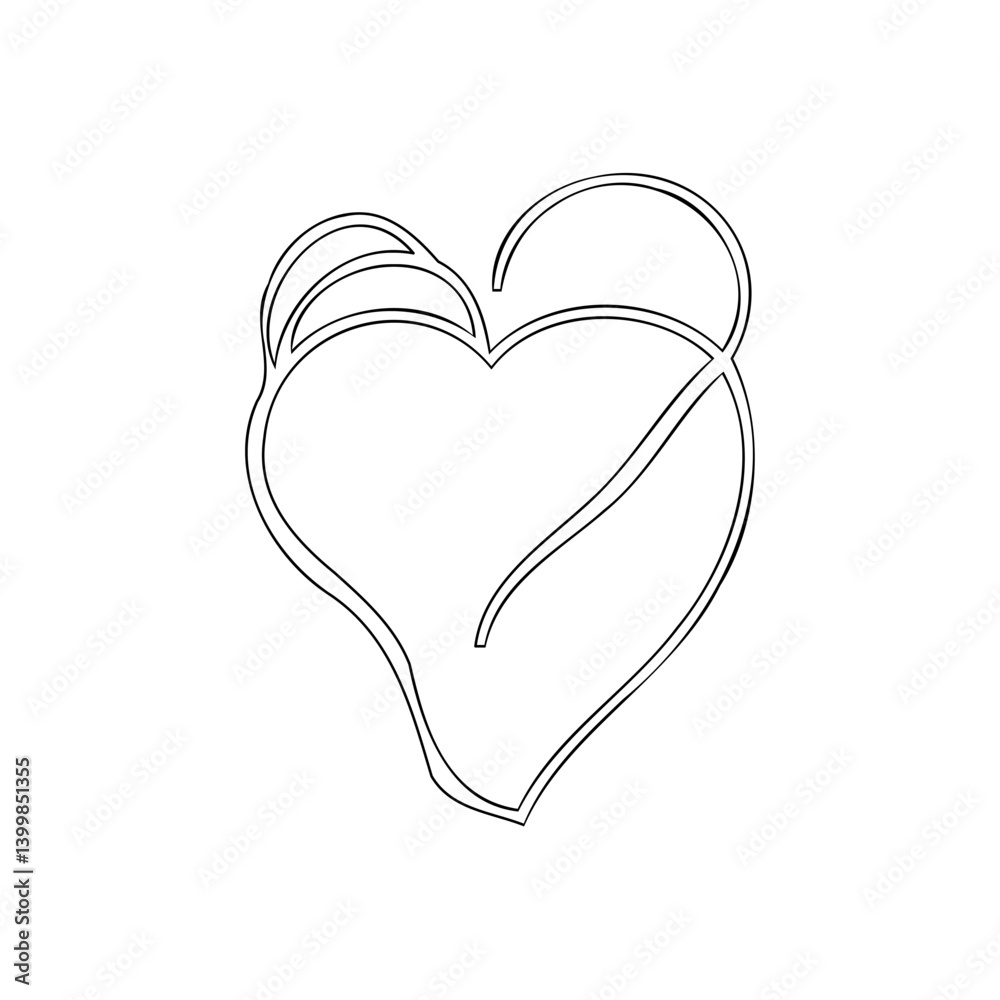 Minimalist Heart Symbol with Intertwined Elements Minimalist Heart Symbol with Intertwined Elements