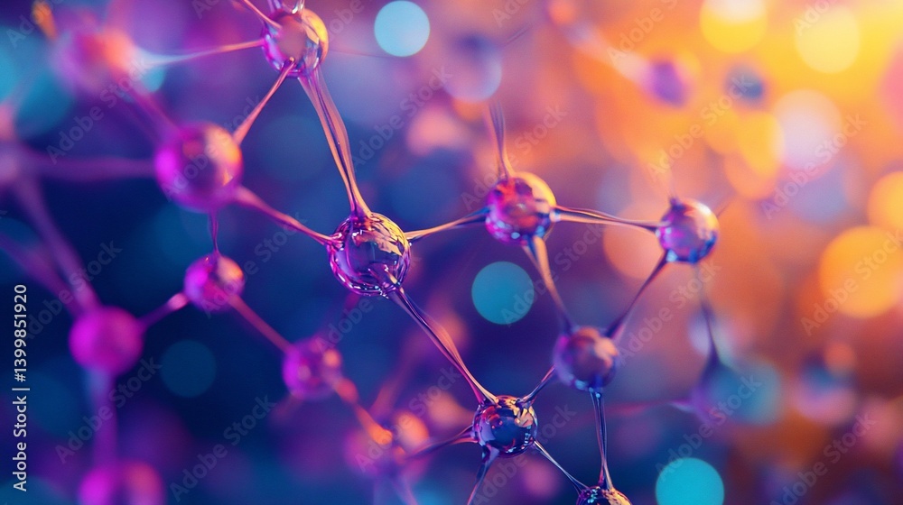 Abstract depiction of a molecular structure with interconnected nodes Abstract depiction of a molecular structure with interconnected nodes