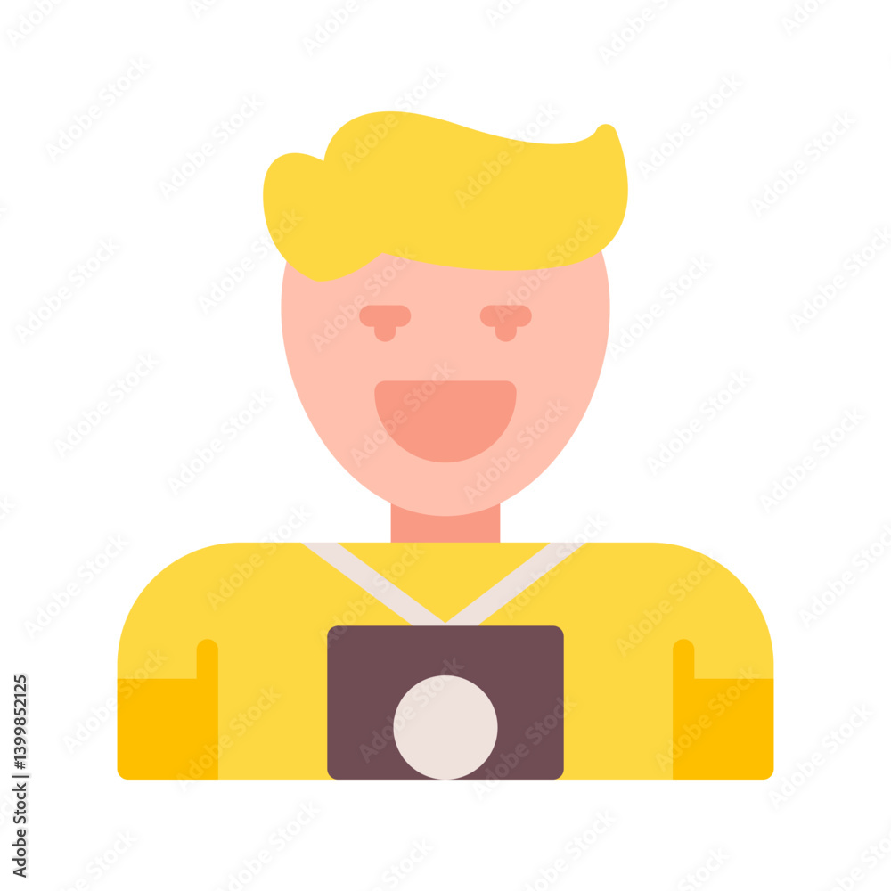 Naklejka premium Photographer icon vector image. Suitable for mobile apps, web apps and print media.
