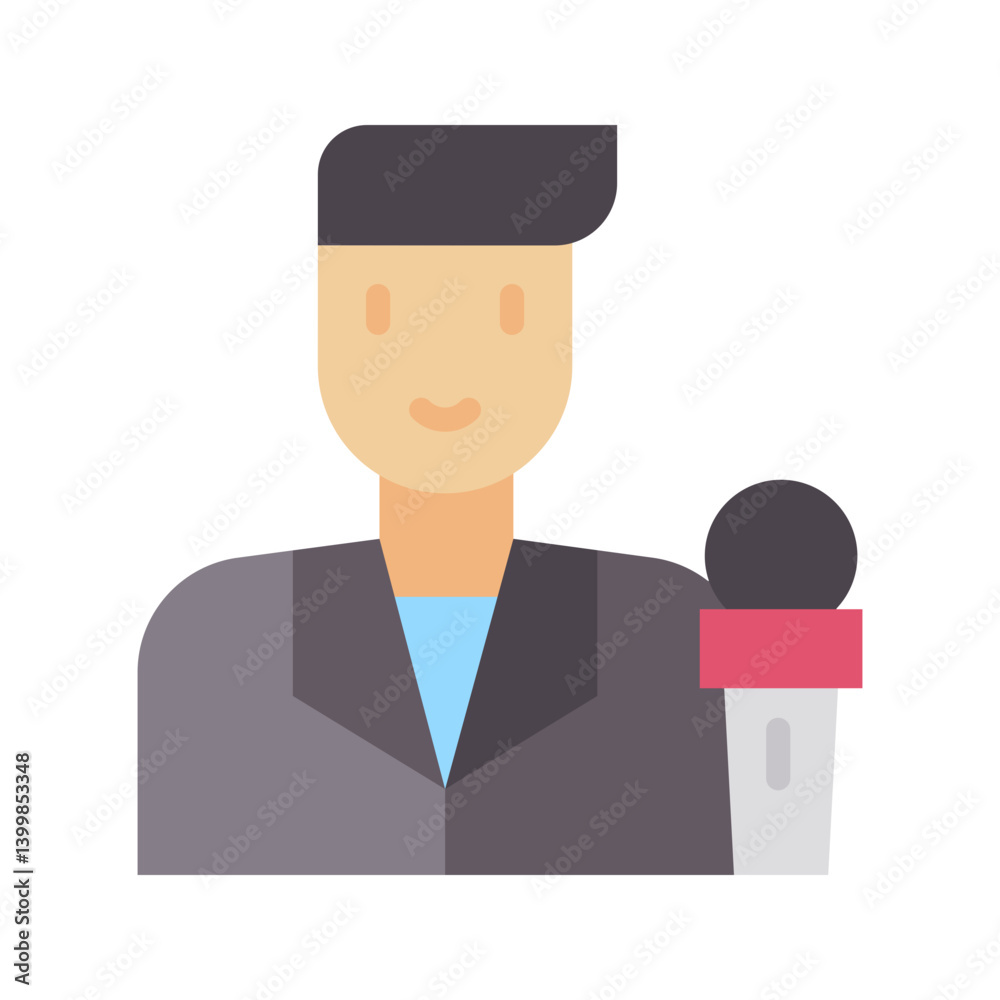 Reporter icon vector image. Suitable for mobile apps, web apps and print media. Reporter icon vector image. Suitable for mobile apps, web apps and print media.