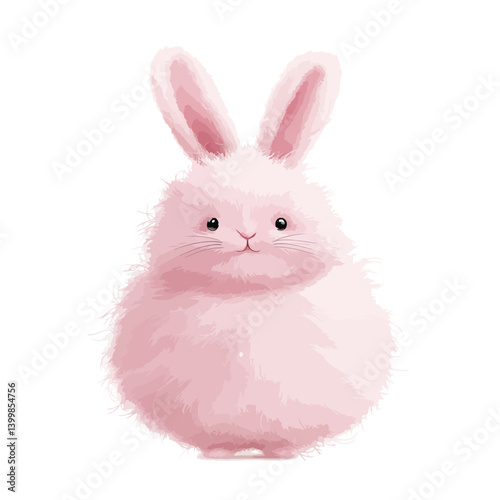 Adorable Pink Bunny Portrait: A charming pink bunny with soft fur, delicate features, and a sweet, endearing gaze. The bunny is presented in a front-facing pose.