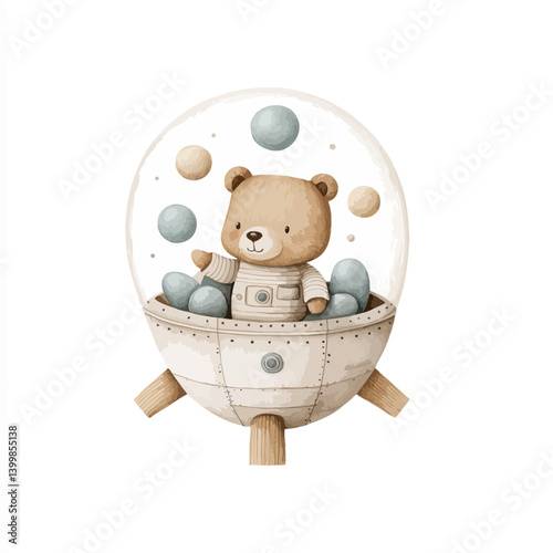 Astronaut Bear in Spacecraf...