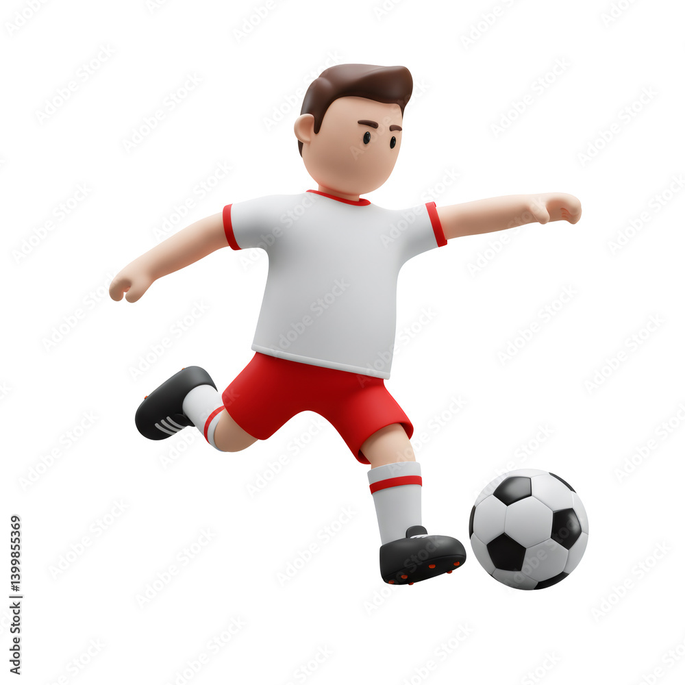 3D Render of a Soccer Player Kicking a Ball 3D Render of a Soccer Player Kicking a Ball