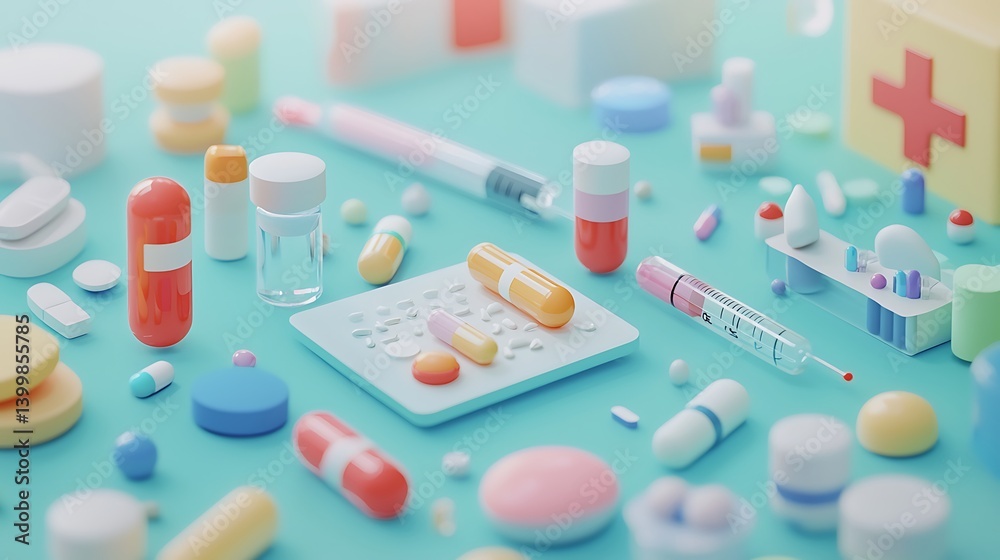 Medicine concept with minimal design elements Medicine concept with minimal design elements