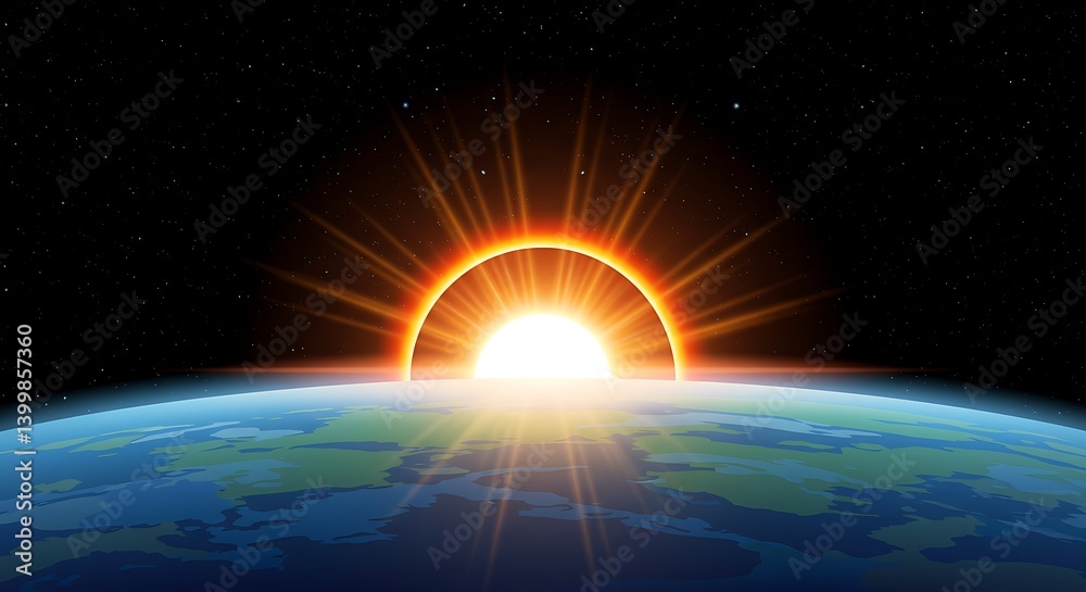 Obraz premium Solar Embrace AI Generated