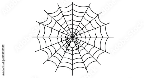 Basic Spider Web Coloring Sheet for Children Showing a Clear Pattern