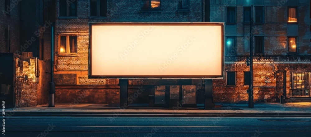 Blank Billboard at Night Blank Billboard at Night