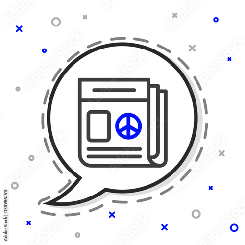 Line News icon isolated on white background. Newspaper sign. Mass media symbol. Colorful outline concept. Vector