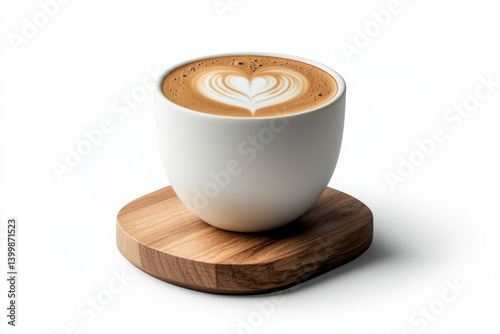 Obraz na płótnie Creating delightful latte art in a cozy setting captured in beverage photography with warm lighting from a top-down perspective evoking cups of joy and comfort w salonie