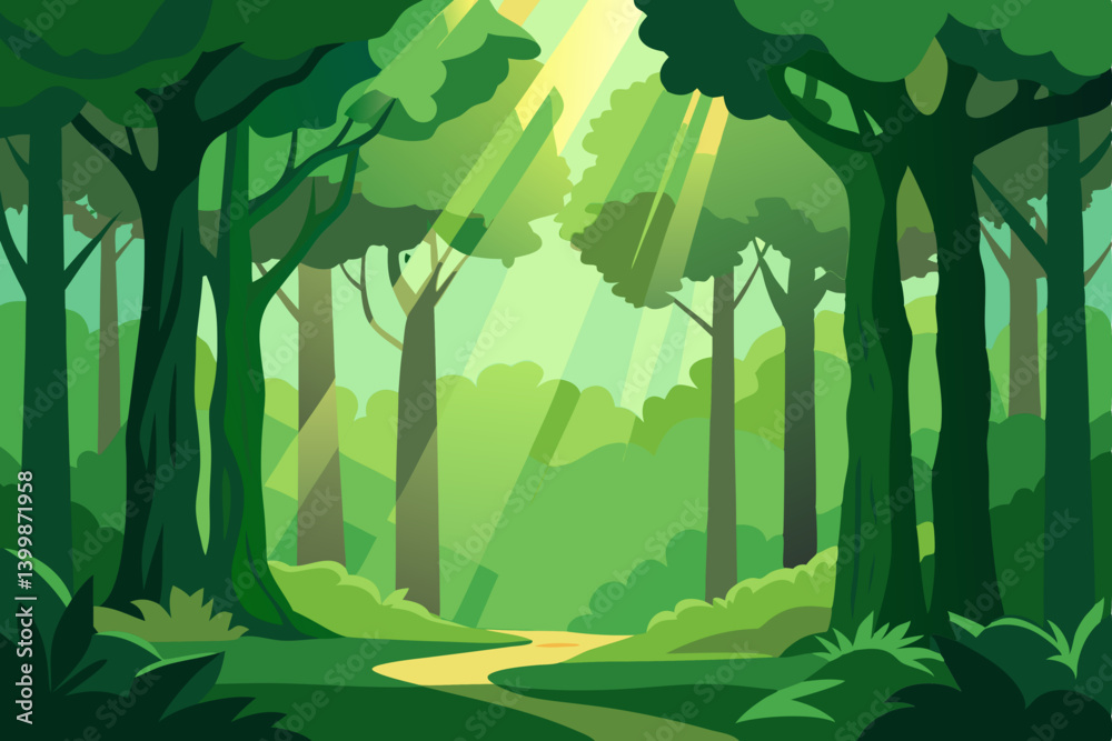 Obraz premium green forest landscape