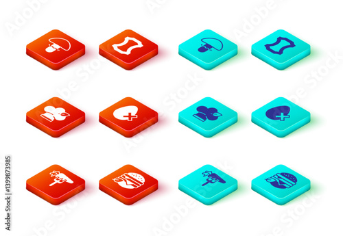 Set Carrot, Vegan food diet, No egg, Leather and Mushroom icon. Vector