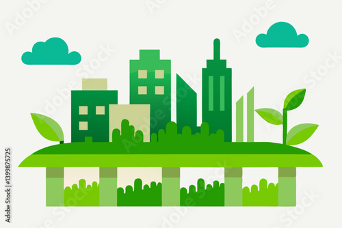 green city skyline with buildings