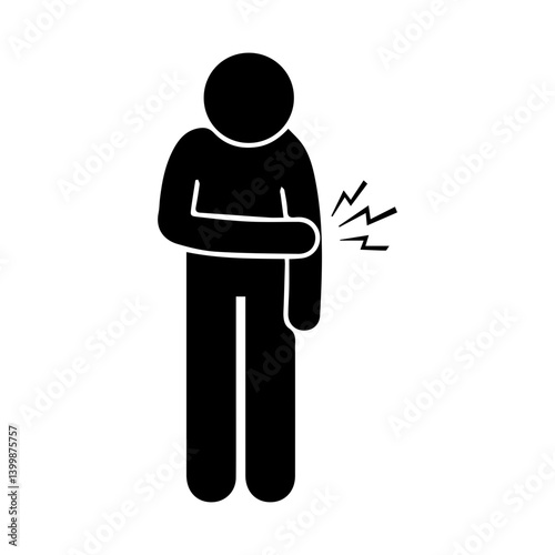 elbow pain glyph icon