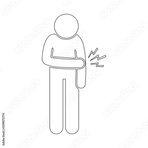elbow pain line icon