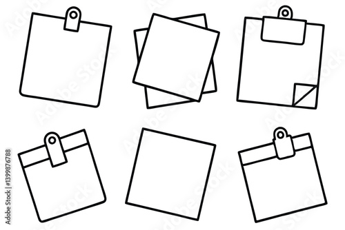 sticky notes line art clear workspace clutter reduction tips