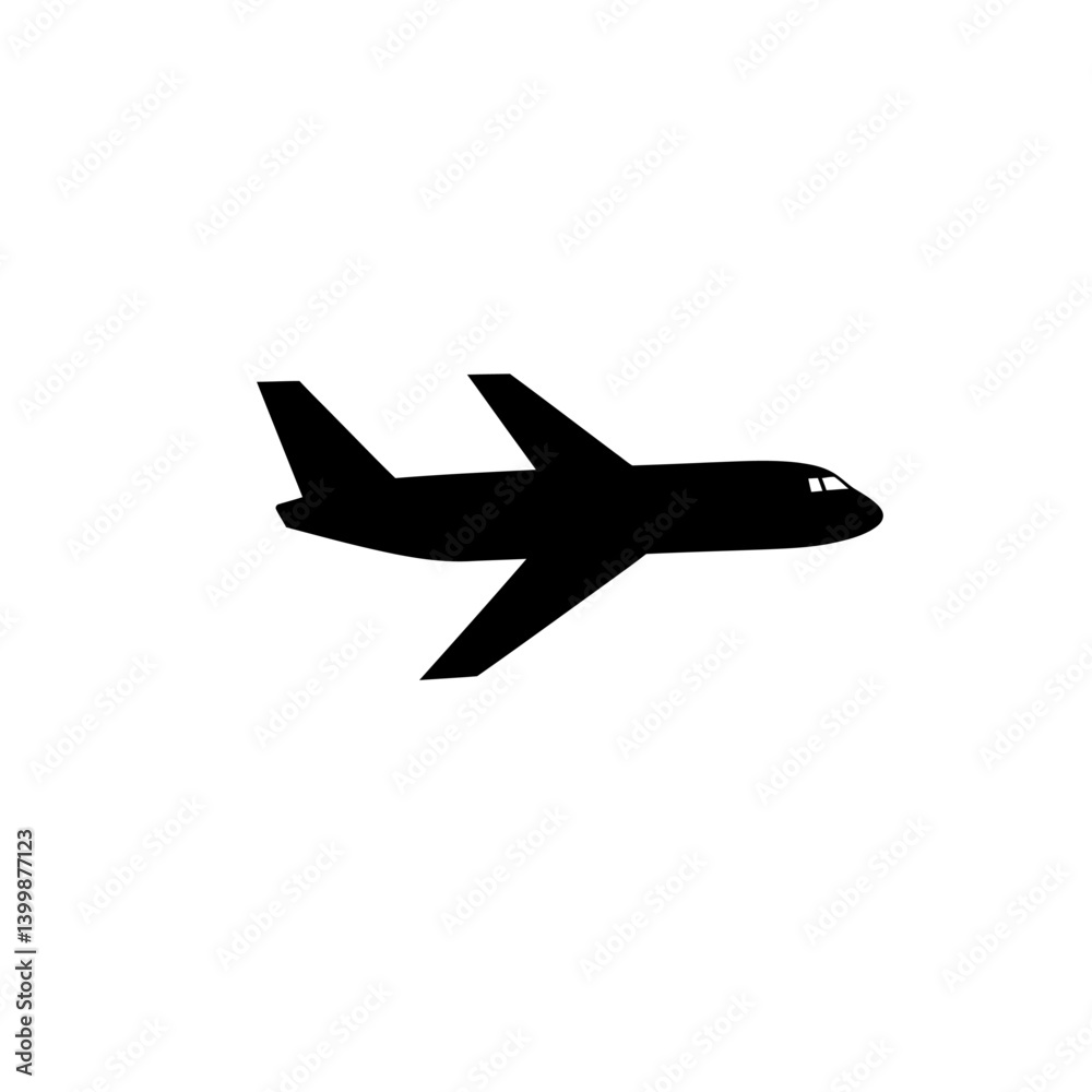 Airplane Icon Simple Black Silhouette Vector Illustration for Travel and Aviation Designs