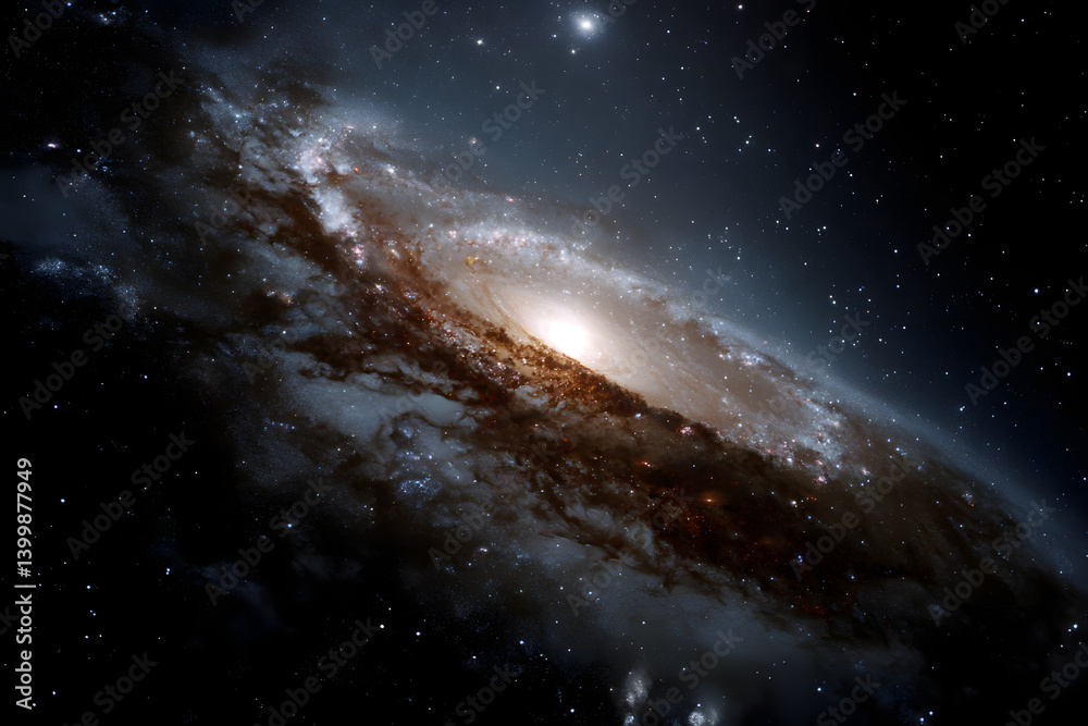 Fototapeta premium Majestic Spiral Galaxy in Deep Space