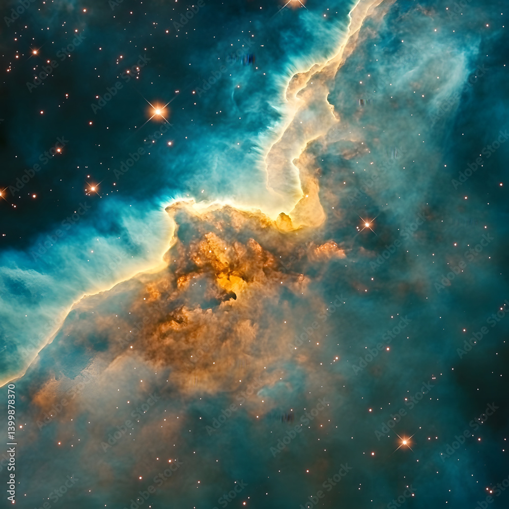 Obraz premium Celestial Majesty: A Glimpse into the Heart of a Nebula
