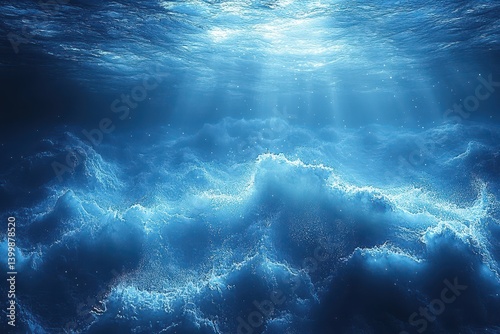 Obraz na płótnie Waves and light create calm underwater vibes w salonie