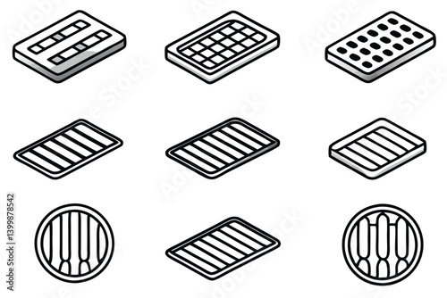 street grate line art public space surface art