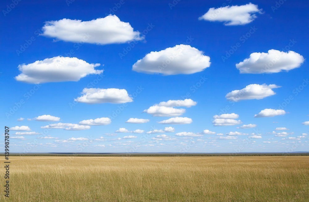 Sunny sky over a vast field