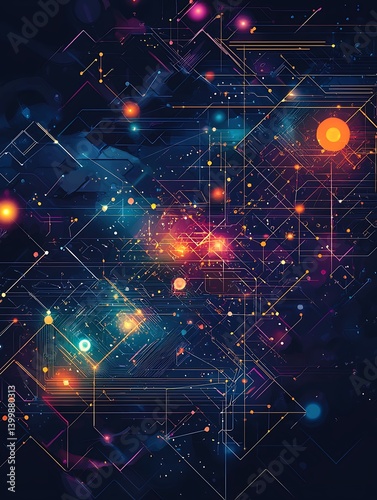 Vector science and technology abstract concepts
