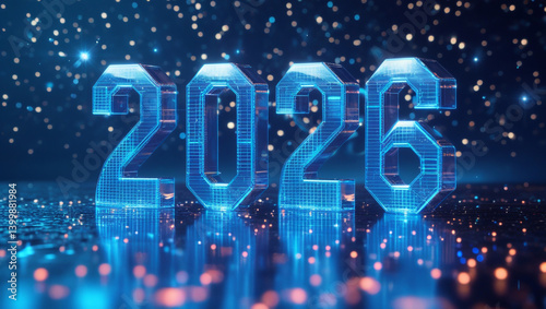 happy new your 2026 technology background design.