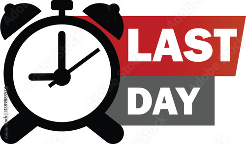 Last Day Sale Countdown vector Graphic with Stopwatch