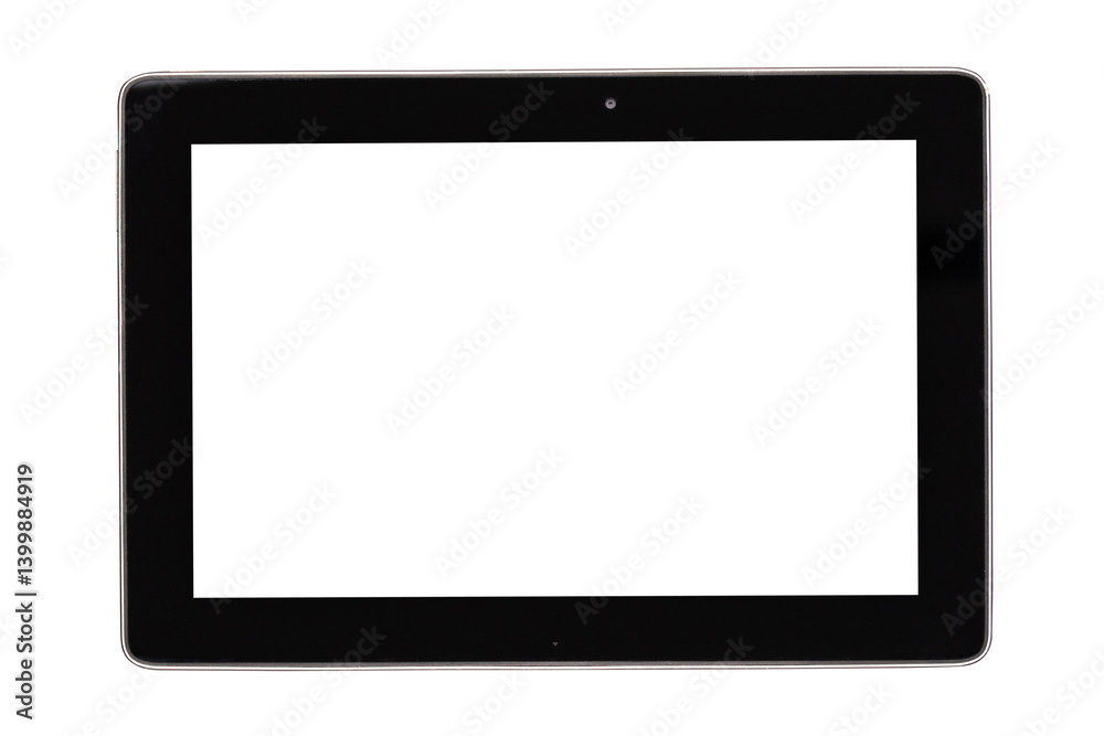 Tablet on a white background with a white screen Tablet on a white background with a white screen