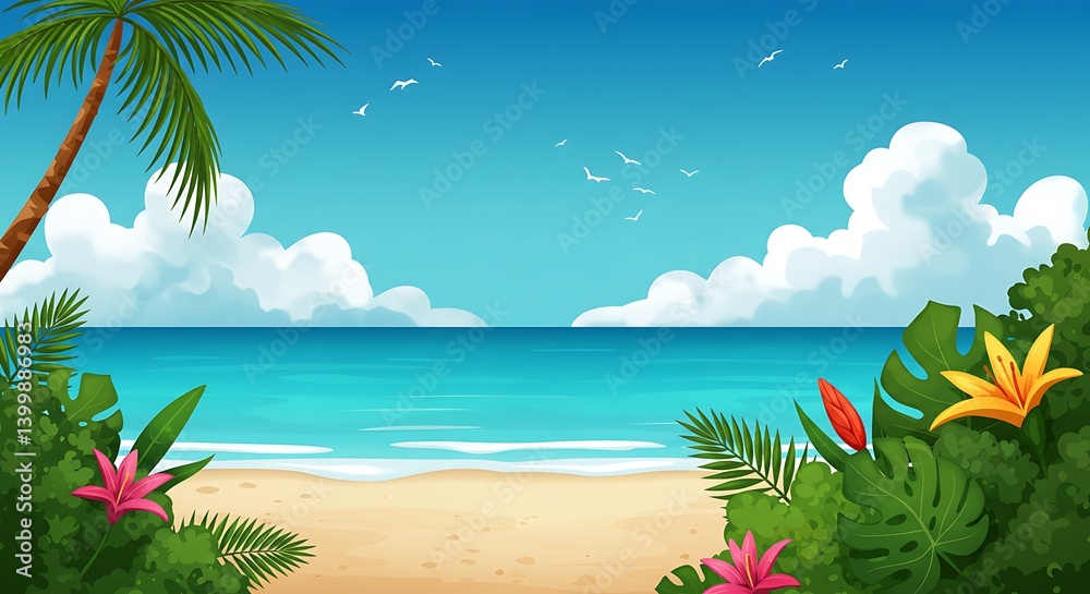 Obraz premium Tropical Reverie AI Generated