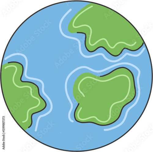 Planet Earth in hand drawn, doodle style. Earth day. Save the planet