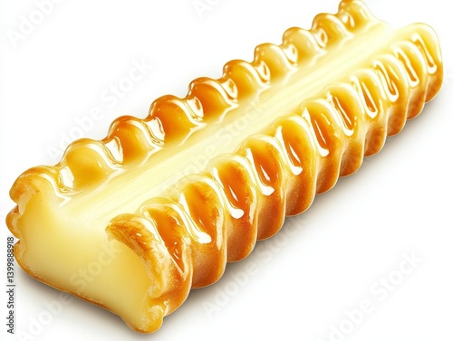Close-up image of a sweet, delicious caramel candy with a creamy center. Delicious!