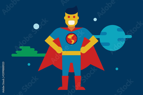 cartoon superhero with a big smile