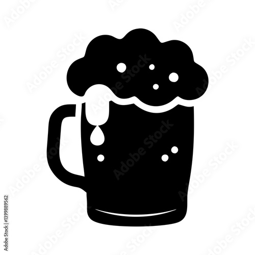 beer mug icon, beer mug silhouette vector illustration-simple silhouette illustration of beer mug, perfect for beer mug logos and icons