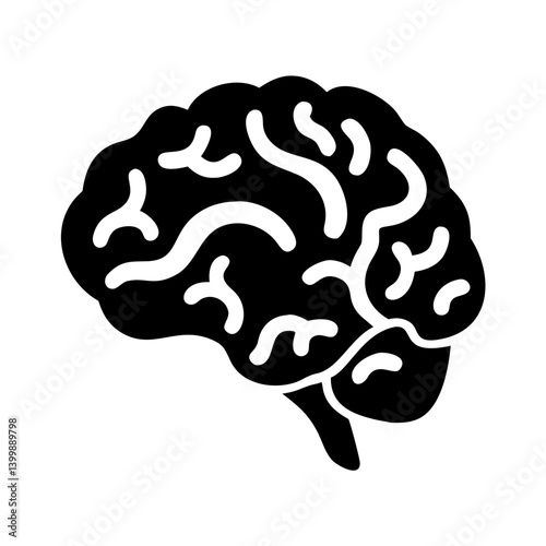 brain icon, brain silhouette vector illustration-simple silhouette illustration of brain, perfect for brain logos and icons