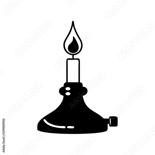 bunsen burner icon, bunsen burner silhouette vector illustration-simple silhouette illustration of bunsen burner, perfect for bunsen burner logos and icons