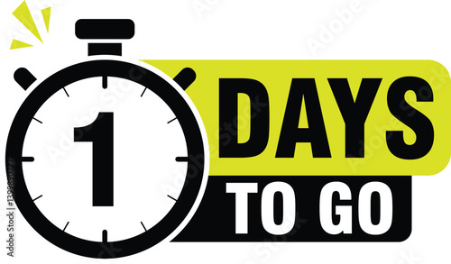 Last day icon in flat style. Promo label with alarm clock vector illustration on isolated background. Sale promotion 1 day to go sign business concept