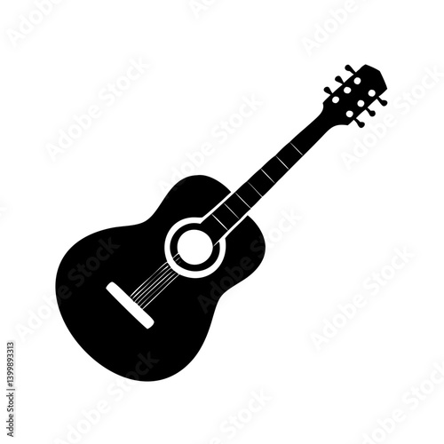 guitar icon, guitar silhouette vector illustration-simple silhouette illustration of guitar, perfect for guitar logos and icons