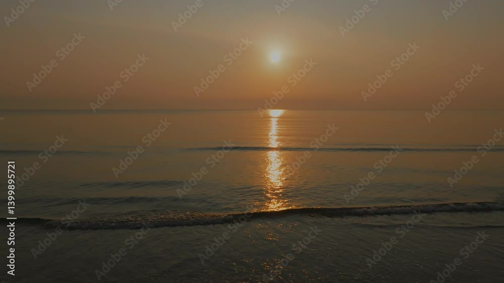 Landscape with sunset sky over ocean sea as water wave in the island as dawn sky scene Landscape with sunset sky over ocean sea as water wave in the island as dawn sky scene